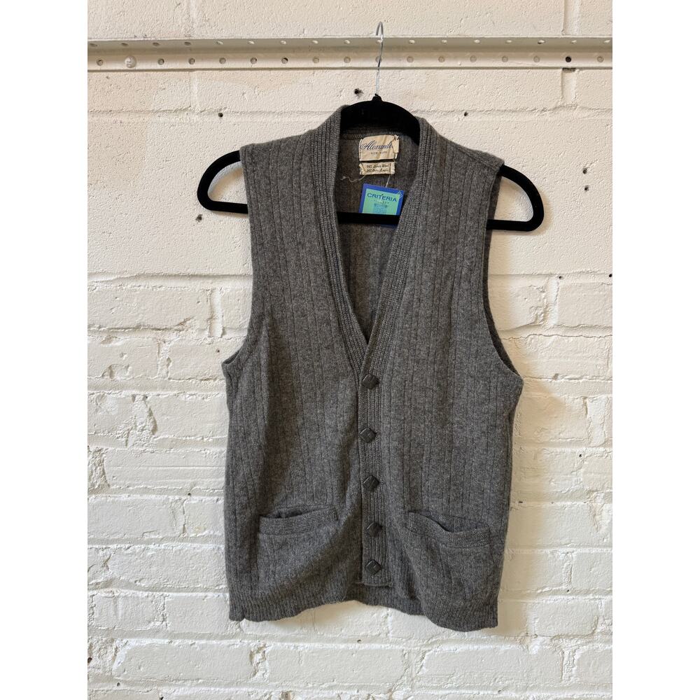 60s Alexander's Gray Button Front Vest - image 7